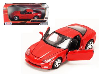 2005 Chevrolet Corvette C6 Coupe Red 1/24 Diecast Model Car by