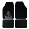 4PC Truck Car Carpet Floor Mats Universal Full Set Fire Logo Grey