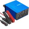 VOLTCUBE 400W Power Inverter 12V DC to 110V AC Converter with 4.8A Dual USB Car Adapter with 2 Independent AC outlets (Blue)