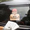 2 pieces Keep Distance Sticker for Cars;  laptop etc Funny cat sticker 10 inchx 8 inch