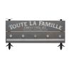 Coat rack Wall mounted Rustic Wood Plank Look TOUTE LA FAMILLE with 5 Key Hangers RT