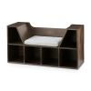 Reading Nook and Storage Bookcase;  Dark Maroon