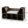 Reading Nook and Storage Bookcase;  Dark Maroon