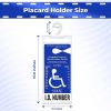 Handicap Placard Holder for Auto 10.6" x 5" with Large Hanger;  Ultra Transparent Disabled Parking Placard Protector;  2 Pack