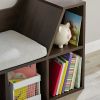 Reading Nook and Storage Bookcase;  Dark Maroon