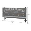 Coat rack Wall mounted Rustic Wood Plank Look TOUTE LA FAMILLE with 5 Key Hangers RT