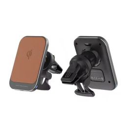 For apple iphone 12 13 cell phone fast charging 15W magsafe bracket car magnetic wireless charger (select: U991-brown)