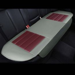 Full Surround Front Car Seat Cover Leather Pad Mat Auto Chair Cushion Protector (Color: Gray+Red, Qty: 1pc rear cover)