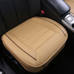 Full Surround Front Car Seat Cover Leather Pad Mat Auto Chair Cushion Protector (Color: Beige, Qty: 1pc front cover)