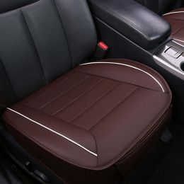 Full Surround Front Car Seat Cover Leather Pad Mat Auto Chair Cushion Protector (Color: Coffee, Qty: 1pc front cover)