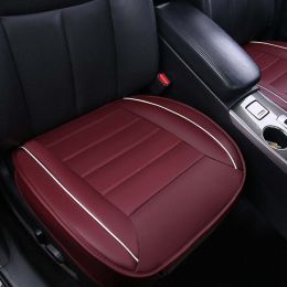 Full Surround Front Car Seat Cover Leather Pad Mat Auto Chair Cushion Protector (Color: Red, Qty: 1pc front cover)