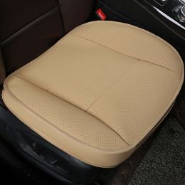 Universal Auto Car Front Seat Cover Breathable PU Leather Cushion Protector Mat (Color: Beige, size: 1pc front seat cover)