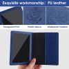 Passport Holder with Vaccine Card Slot Holder for Men & Women, Waterproof PU Leather, Dark Blue